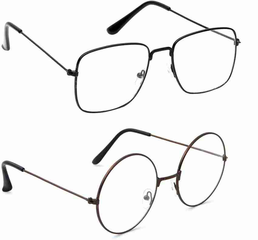 Buy festeeves Retro Square Round Sunglasses Clear For Men Women