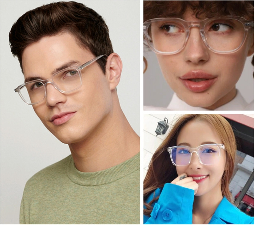 Transparent plastic glasses frames outlet