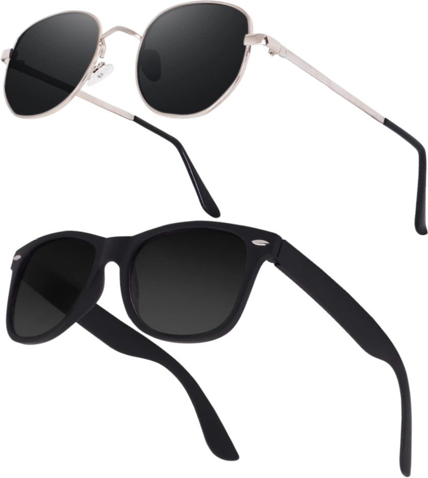 Buy ALFATOORE Retro Square, Clubmaster Sunglasses Black For Men & Women  Online @ Best Prices in India