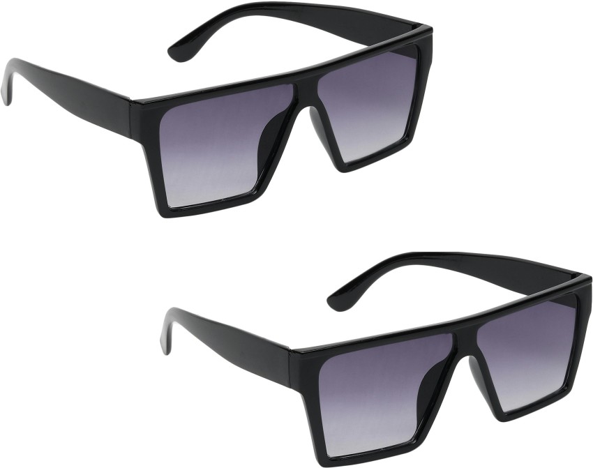 ShadyVEU Super Dark Sunglasses 100% UV Protection Category 4 Flat Top OG  Eazy E Shades, 2-pack Black, Medium