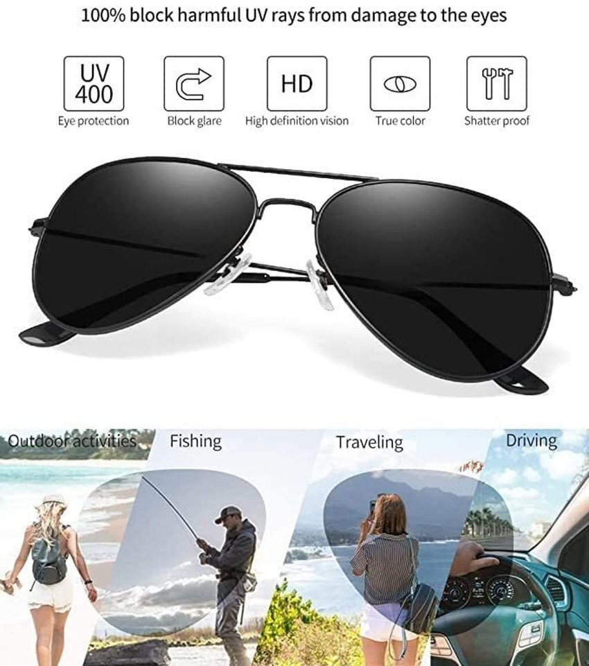 Dark black aviator sunglasses clearance