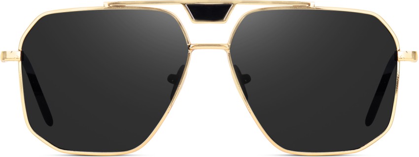 Buy Eymen I Retro Square, Aviator Sunglasses Black For Men & Women Online @  Best Prices in India