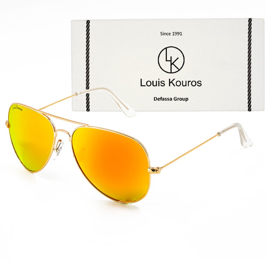 Buy LOUIS KOUROS Aviator Sunglasses Black For Men & Women Online