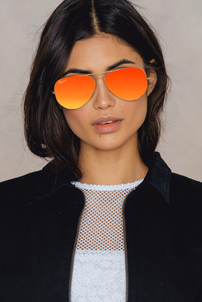 Orange lens aviator sunglasses store