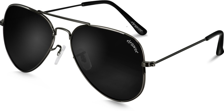 Men's Black Aviator Sunglasses