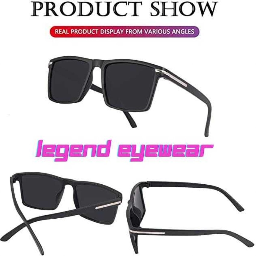 Buy Legend Eyewear Aviator, Wayfarer Sunglasses Black For Men
