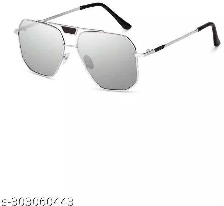 Silver square sunglasses clearance