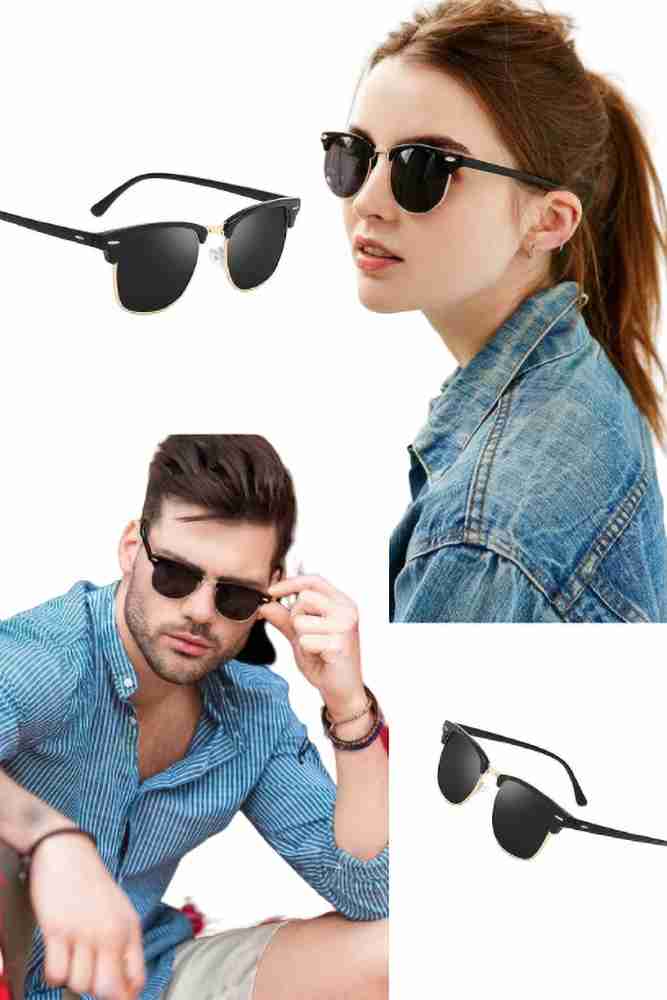 Buy Pitreshwar Riding Wayfarer, Clubmaster and Sports Full Frame Black  Sunglasses (Men and Women) Online at Best Prices in India - JioMart.