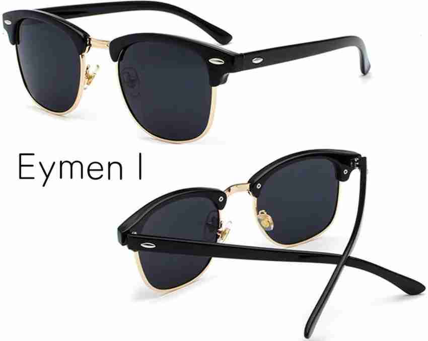 Buy Eymen I Clubmaster, Spectacle Sunglasses Black For Men & Women Online @  Best Prices in India