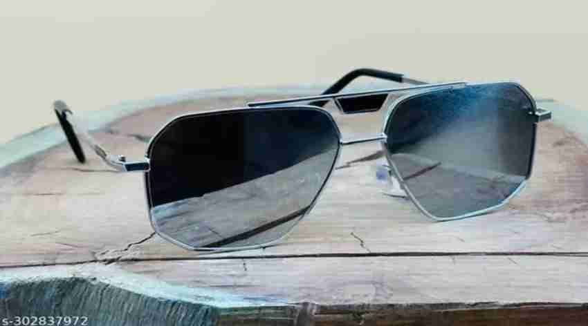 Silver square sunglasses cheap
