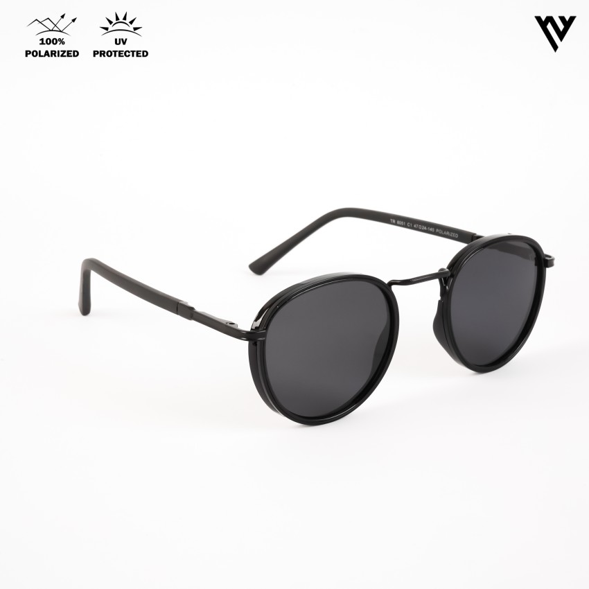 Buy Voyage Black Oval Sunglasses Men & Women (6506MG3825, Black Frame