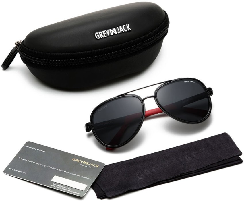 Buy Grey Jack Black Aviator Polarized Sunglasses For Men And Women