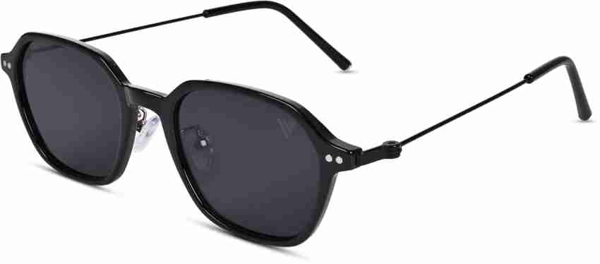 Buy Voyage Black Oval Sunglasses Men & Women (6506MG3825, Black Frame