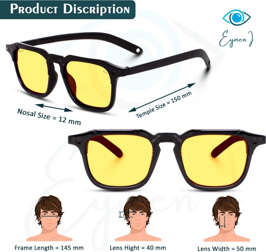 Buy I REBEL Retro Square, Rectangular Sunglasses Yellow For Men & Women  Online @ Best Prices in India