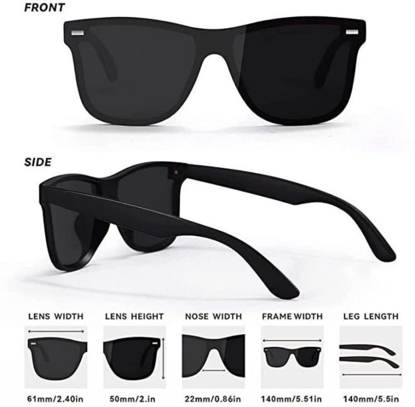 Buy Cuffandcollar Rectangular Sunglasses Black For Men & Women