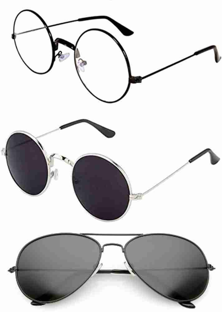 Black round aviator sunglasses 2025