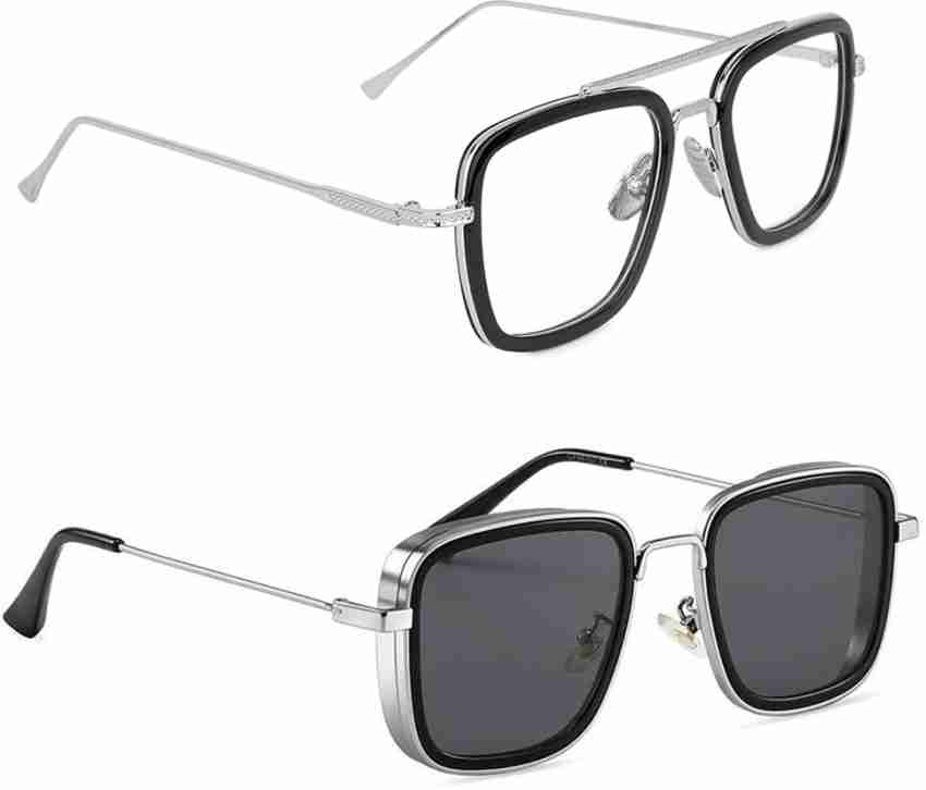 Buy FAAS Rectangular Sunglasses Black For Men & Women Online @ Best Prices  in India