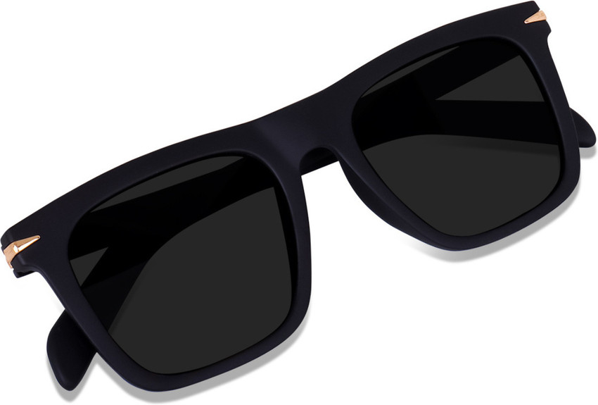 Buy AKAYI Retro Square Wayfarer Sunglasses Black For Men Women