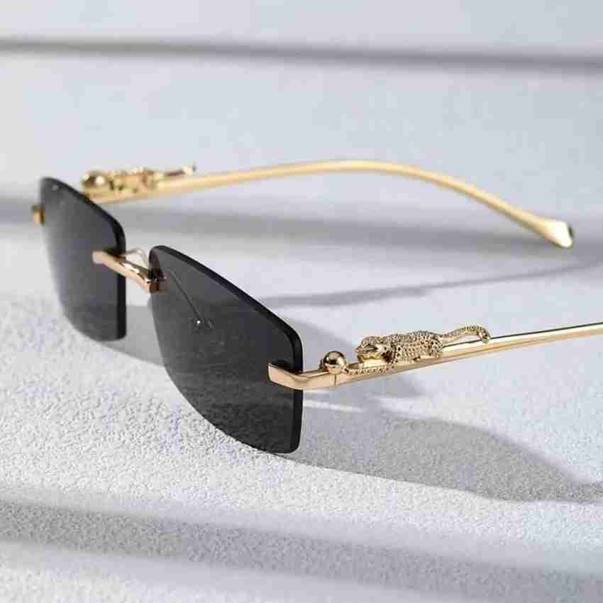 Buy ALFATOORE Rectangular Sunglasses Black For Men Women Online