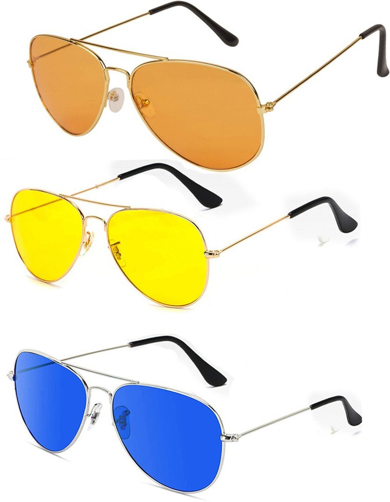 Buy SRPM Aviator Sunglasses Orange Yellow Blue For Men Women Online Best Prices in India Flipkart