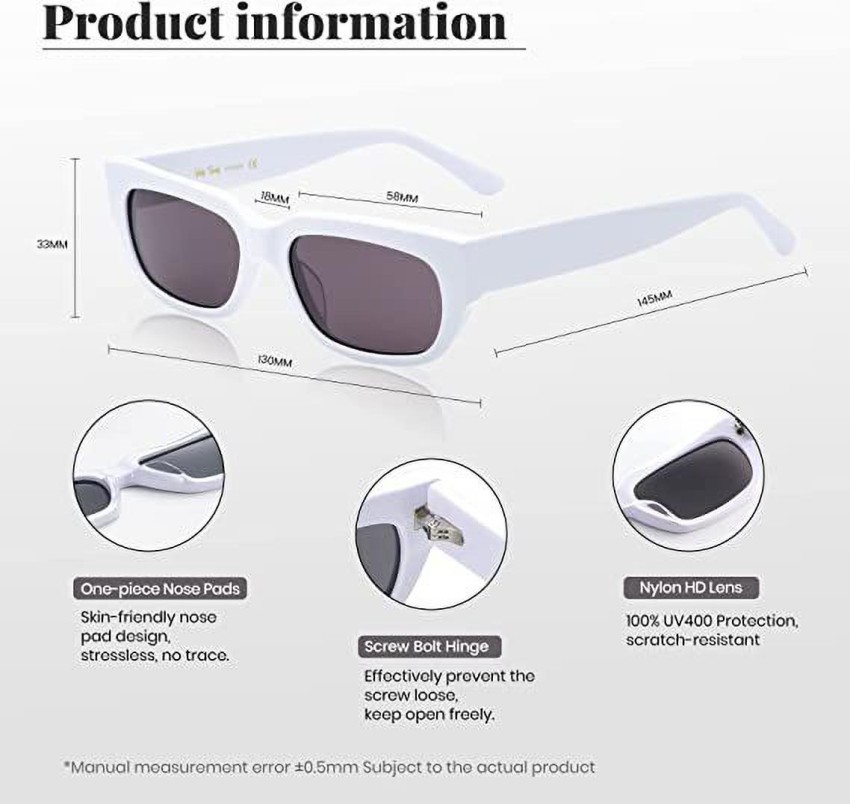 Buy Prism Rectangular, Retro Square Sunglasses Black For Men