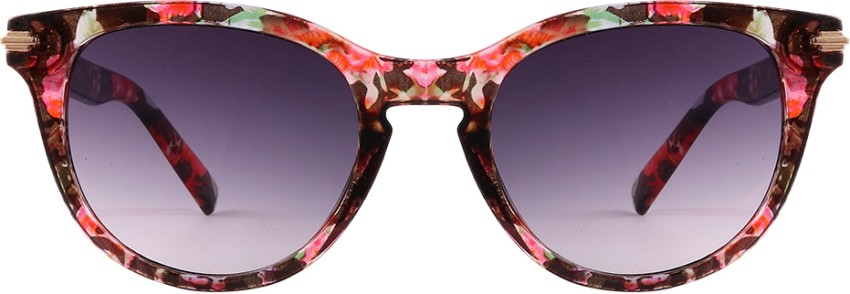 Floral Cat Eye Sunglasses in Black/Pink