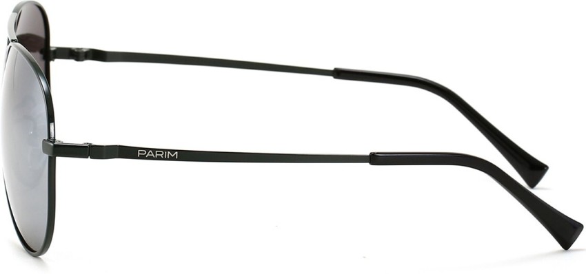 Parim Polarized Uv Protection Mirrored Aviator Full-Frame Silver Sunglasses (Men And Women)