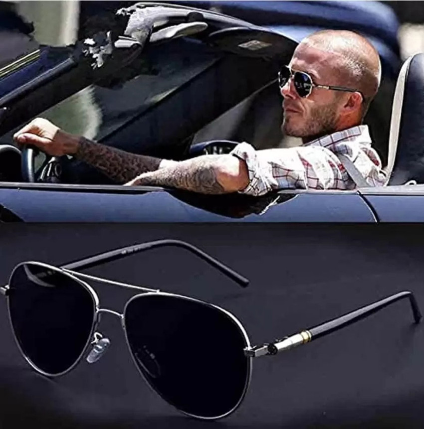 Designer black aviator sunglasses sales