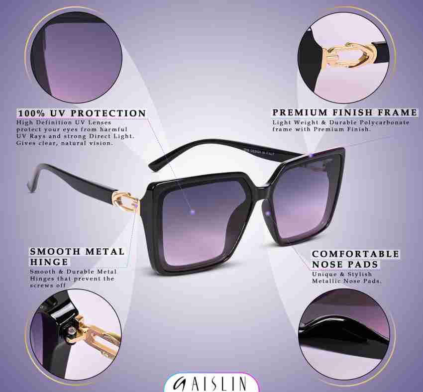 Men's Retro Metal Square Sunglasses Uv Protection With Plastic