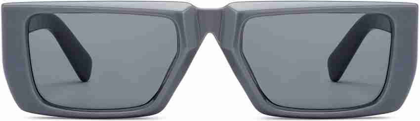 OJOS Unisex Sunglasses Grey Polycarbonate Rectangle