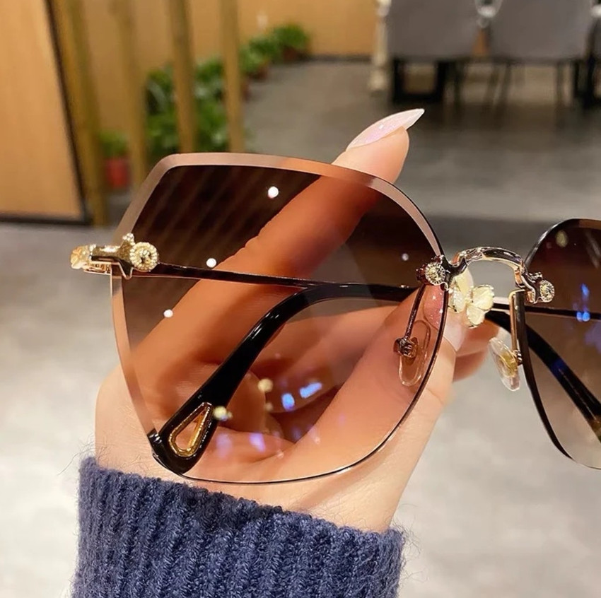 Rimless sunglasses for ladies top