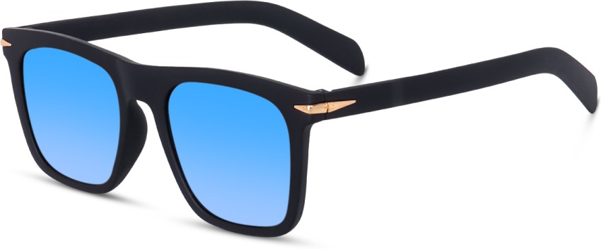 Buy La Meknos Glow Your Day Retro Square Sunglasses Blue For Men