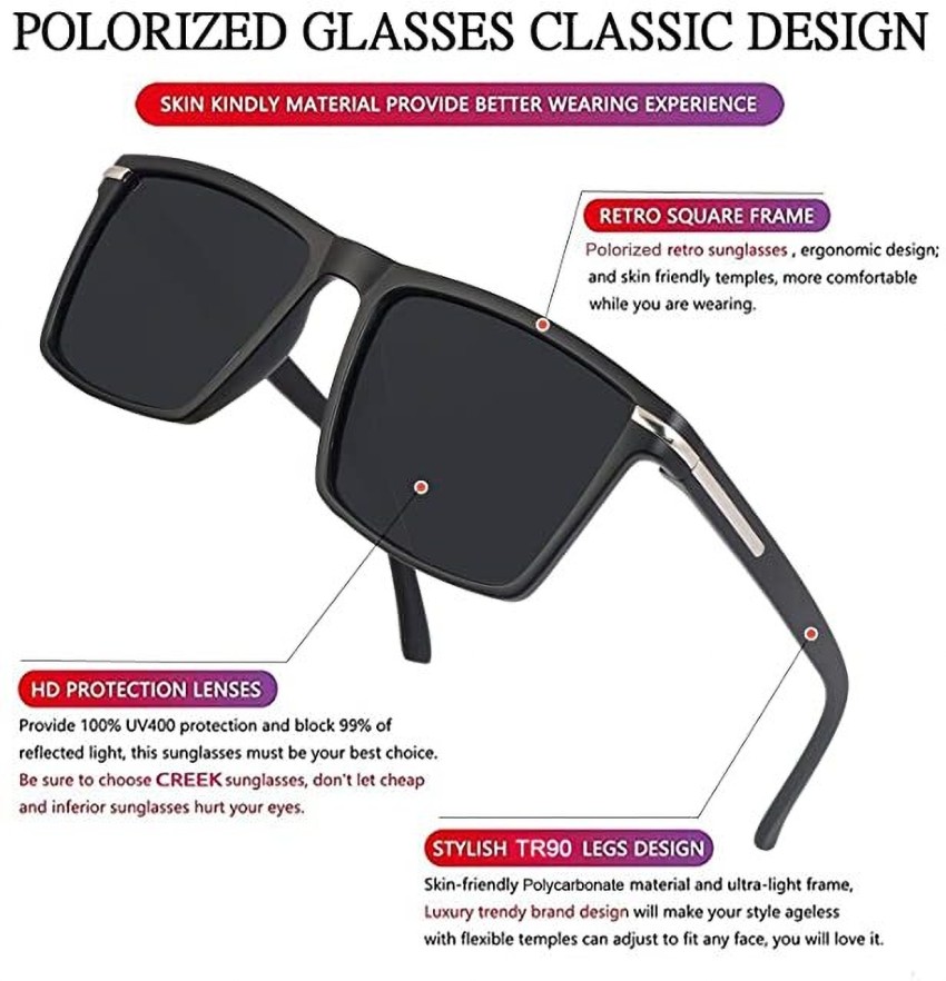 Buy Being Better Rectangular Sunglasses Black For Men & Women