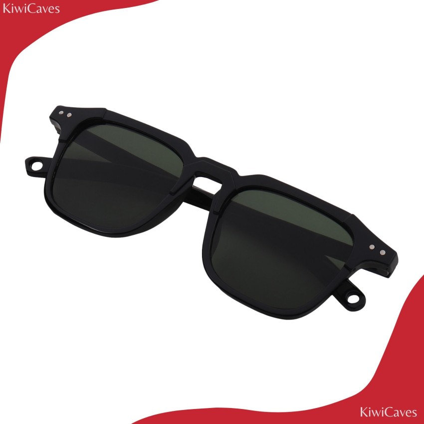 Buy KiwiCaves Rectangular Sunglasses Black For Men & Women Online @ Best  Prices in India