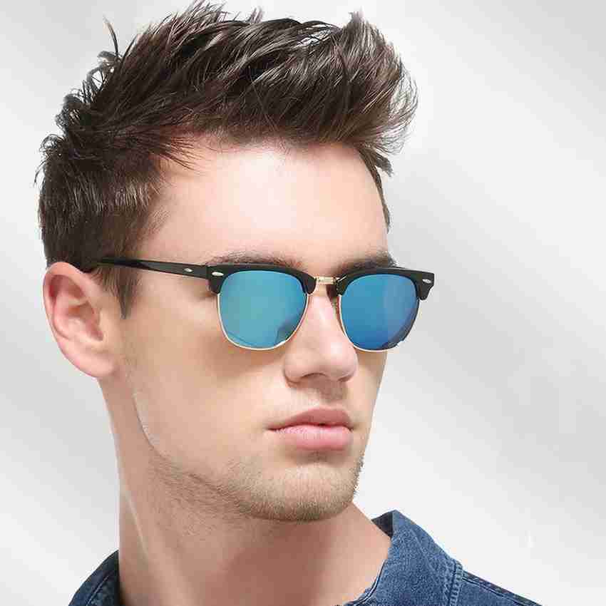 Buy MEHJ Clubmaster Spectacle Sunglasses Blue For Men Women
