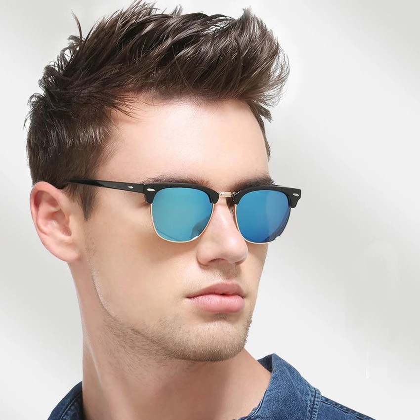Buy Eymen I Clubmaster, Spectacle Sunglasses Blue For Men & Women Online @  Best Prices in India