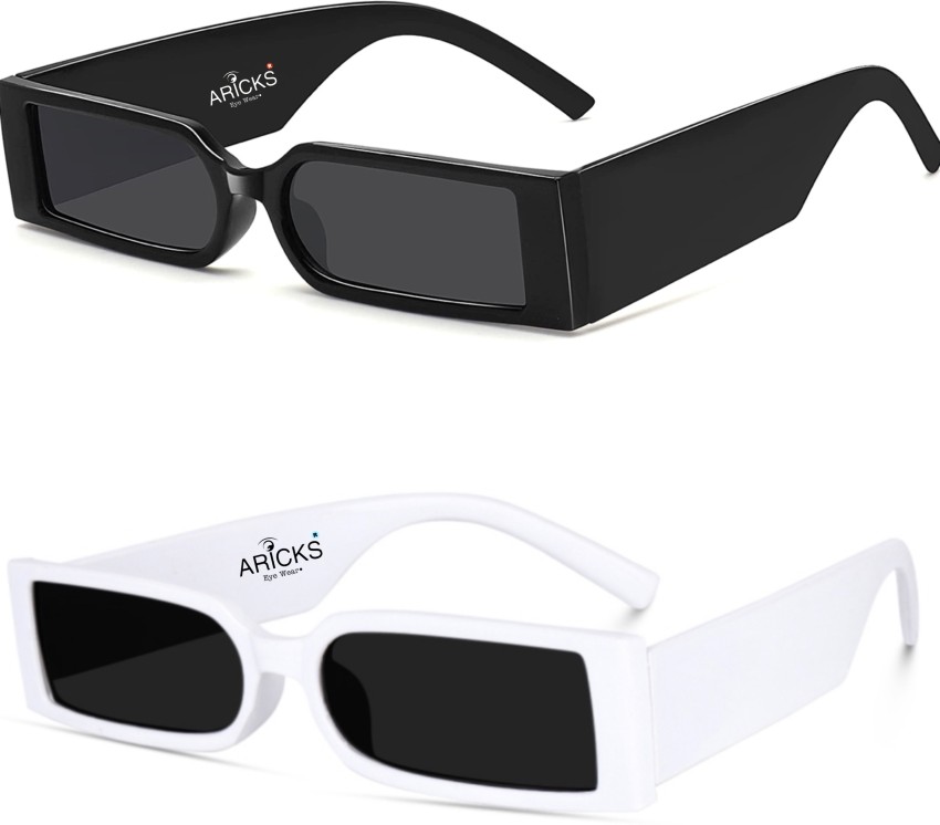 Buy ARICKS Rectangular, Retro Square Sunglasses Black For Men & Women  Online @ Best Prices in India