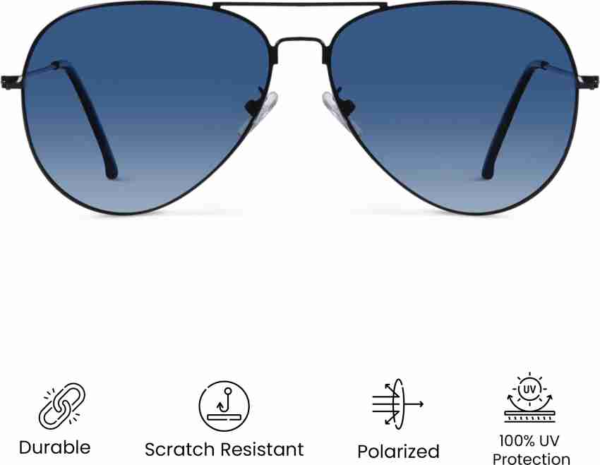 Buy Woggles Aviator Sunglasses Black For Men Online @ Best Prices