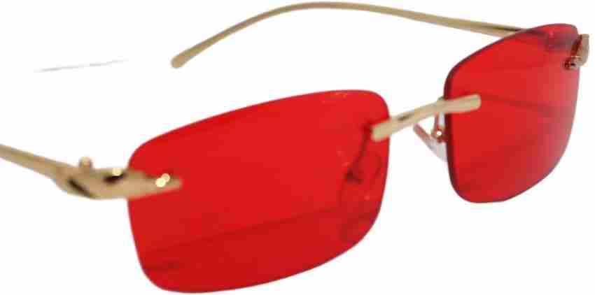 Buy Facejewel Rectangular Sunglasses Red For Men Women Online