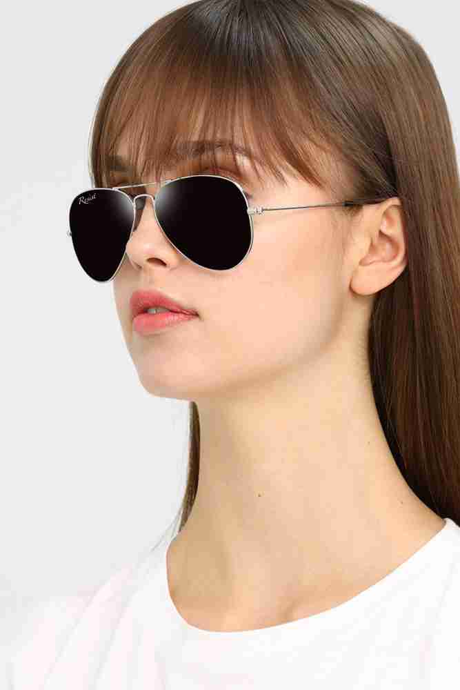 Womens silver hot sale aviator sunglasses