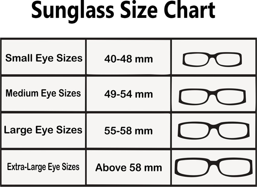 Fastrack sunglasses store size chart