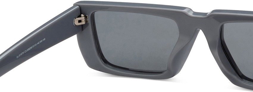 OJOS Unisex Sunglasses Grey Polycarbonate Rectangle