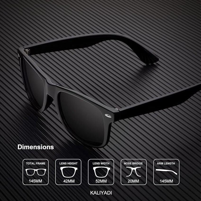Buy KALIYADI Aviator Sunglasses Black For Men & Women Online