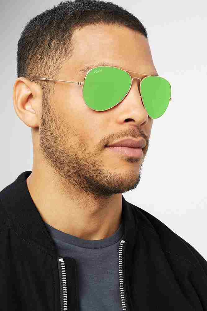 Aviator deals green sunglasses
