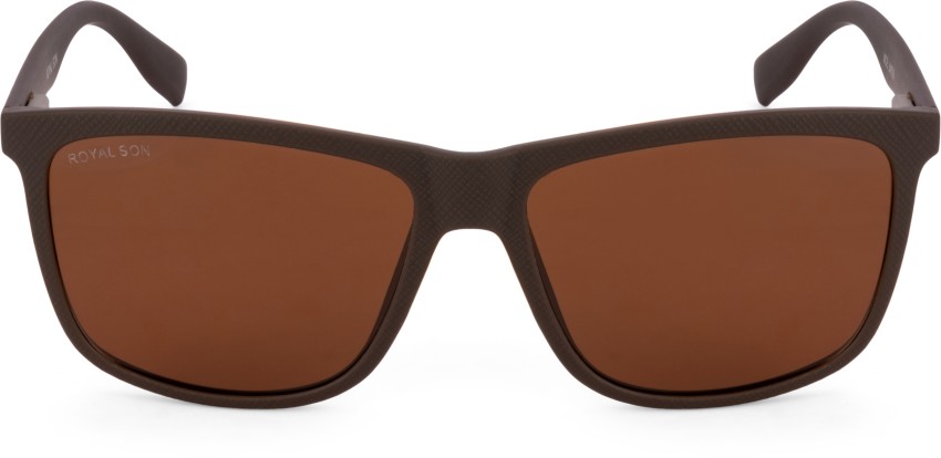 Royal Son Retro Square Oversized Brown Polarized Stylish Mens