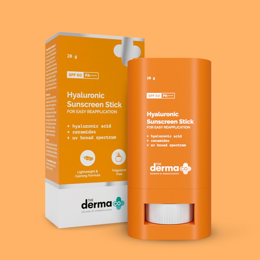 The Derma Co - SPF 60 PA++++ Hyaluronic Sunscreen Stick with SPF 60 &  PA++++ For Easy Reapplication