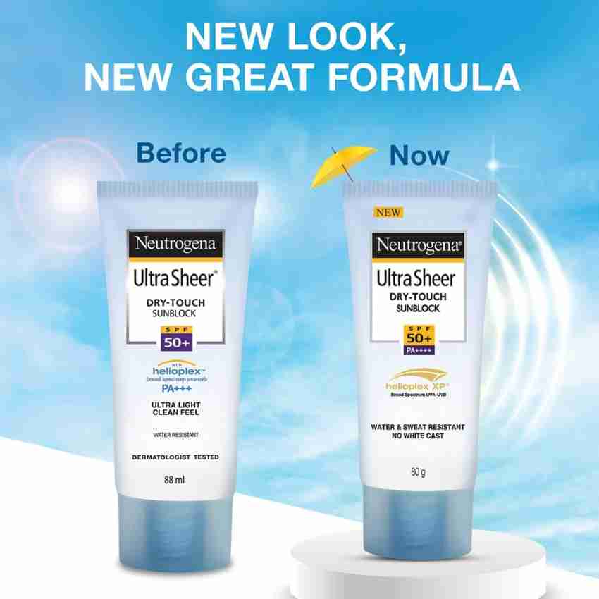 NEUTROGENA Sunscreen - SPF 50+ PA++++ Ultra Sheer Dry-Touch Sunblock| Water  and sweat resistant| No white cast