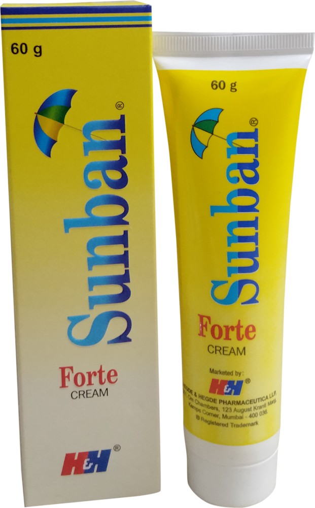 sunban Forte Cream Broad Spectrum Sunscreen Pack Of (2x60g) - SPF 50 PA++++  - Price in India, Buy sunban Forte Cream Broad Spectrum Sunscreen Pack Of  (2x60g) - SPF 50 PA++++ Online In India, Reviews, Ratings & Features