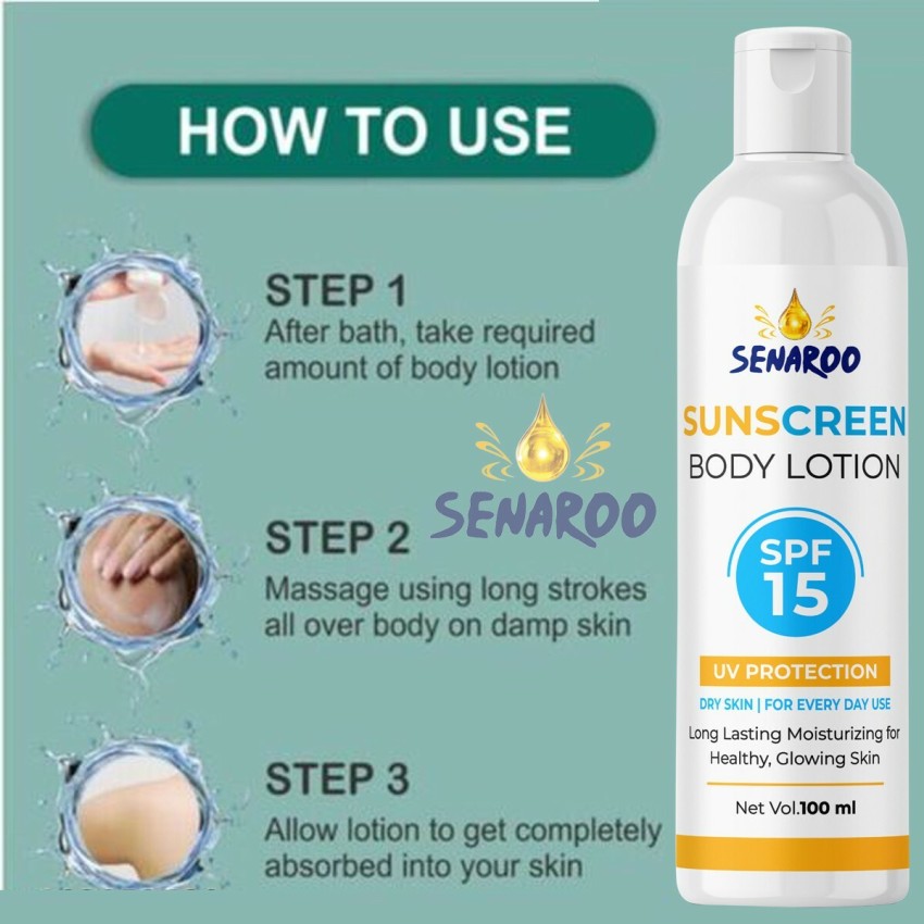 SENAROO Sunscreen SPF 15 SPF15 Skin Lighten Brightening Whitening Sun screen Lotion On Body Lotion Cream