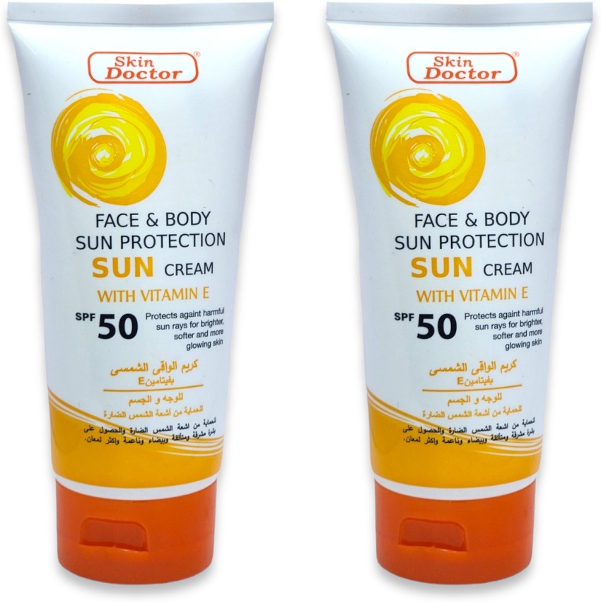 SKIN DOCTOR Sunscreen - SPF 50 Face & Body SPF50 Sun Protection Face Cream  with Vitamin E (Pack of 2, 150ml) - Price in India, Buy SKIN DOCTOR  Sunscreen - SPF 50